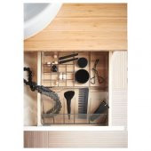Çekmece İçi Makyaj Düzenleyici 32x28x10 cm IKEA Makyaj Organizeri Füme Renk Bölmeli Kutu - 5