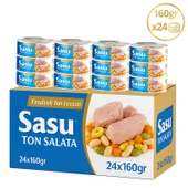 Sasu Fasulyeli Ton Salata 1 Koli 24x160G İri Parça thumbnail 1