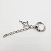 Uzun Yıldız Ve Zincirli Erkek Çelik Küpe - 3