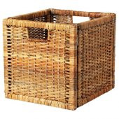 Rattan Sepet Kutu Düzenleyici IKEA 32x35x32 cm 1 Adet Rattan Renk Çok Amaçlı Kullanım Kare thumbnail 1