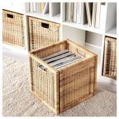 Rattan Sepet Kutu Düzenleyici IKEA 32x35x32 cm 1 Adet Rattan Renk Çok Amaçlı Kullanım Kare thumbnail 2