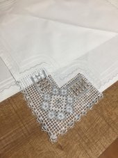 Finezza Batik Gümüş Dantelli Pamuk Kumaş Beyaz Mutfak Takımı 17 Parça - 442 - 6