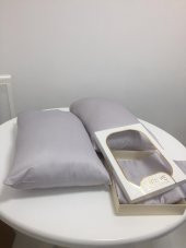 Finezza Flora Pamuk Saten Açık Gri  Çarşaf & Yastık Takımı 3 Parça - 667 thumbnail 5