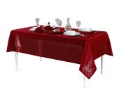 Finezza Kristal Monoray Kumaş Kırmızı Sofra Takımı 8 Kşl. 160x220cm 17Prç. - 722 - 3