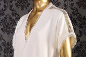 Finezza Vanessa Bambu Güpürlü Kimono Model Krem Bornoz M Beden - 674 - 2