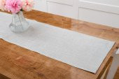Finezza Linen Baskılı Pamuk/Keten Gümüş Runner 40*140 cm - 682 thumbnail 4