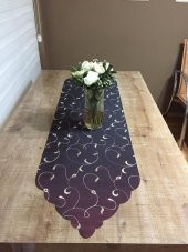 Finezza Sarmaşık Nakışlı Bordo Saten Runner 40x140 cm - 760 thumbnail 4