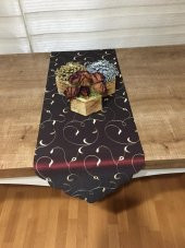 Finezza Sarmaşık Nakışlı Bordo Saten Runner 40x140 cm - 760 thumbnail 5