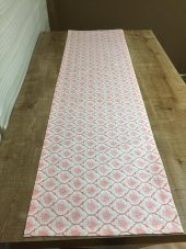 Finezza Melisa Damask Baskılı Duck Kumaş Krem/Kırmızı Runner 40*140 cm - 507 thumbnail 2