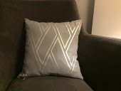 Finezza Geometrik yaldız Baskılı Duck Kumaş Gri/Gümüş Kırlent 45*45 cm - 514 - 1
