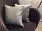 Finezza Linen Keten Gümüş&Antik Baskılı Kadife Kırlent Vizon 45x45cm 2.li - 556 - 2