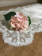 Finezza Akasya Kadife Güpürlü Krem Runner 40*110 cm - 555 thumbnail 2