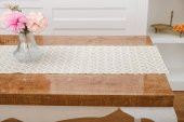 Finezza Melisa Damask Baskılı Duck Kumaş Krem/Gold Runner 40*140 cm - 501 - 4
