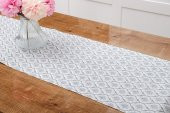 Finezza Melisa Damask Baskılı Duck Kumaş Krem/Gri Runner 40*140 cm - 502 - 4