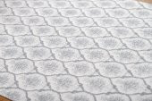 Finezza Melisa Damask Baskılı Duck Kumaş Krem/Gri Runner 40*140 cm - 502 - 5