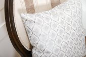 Finezza Melisa Damask Baskılı Duck Kumaş Gümüş Kırlent 45*45 cm  - 525 - 6