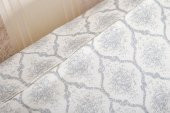 Finezza Melisa Damask Baskılı Duck Kumaş Gümüş Kırlent 45*45 cm  - 525 - 8