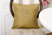 Finezza Linen Pamuk Keten Baskılı Haki Kırlent 45*45 cm  - 537 - 2