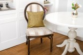 Finezza Linen Pamuk Keten Baskılı Haki Kırlent 45*45 cm  - 537 - 1