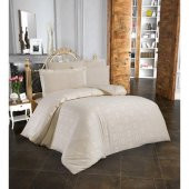 Finezza Jardin Bambu Jakar Kumaş Krem Çift Kişilik Nevresim Takımı 6 Parça - 904 - 1
