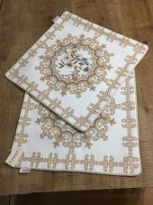Finezza Frame Pamuk Duck Baskılı Kumaş Krem/Bej Runner&Kırlent Seti 3 Parça - 57 - 7