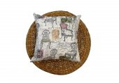 Finezza Country Baskılı Duck Kumaş Krem Kırlent 45*45 cm  - 782 - 1