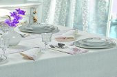 Finezza Duru Güpürlü Etamin Krem Pudra Sofra Takımı 8 kşl. 160x230cm 18Prç.- 140 - 5