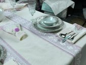 Finezza Duru Güpürlü Etamin Krem Pudra Sofra Takımı 8 kşl. 160x230cm 18Prç.- 140 - 6