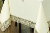 Finezza Lydia Güpürlü Krep Kumaş Krem/Bej Masa Örtüsü 170x230 cm - 863 - 4