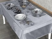 Finezza Kristal Monoray Kumaş Gri Sofra Takımı 8 Kişilik 160x220 cm 17Prç. - 727 - 4
