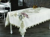 Finezza Venüs Dantelli Keten Bej Sofra Takımı 8 kişilik 160x230cm 17 Prç. - 165 - 1