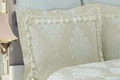 Finezza Larissa Pamuk/Polyester Jakar Kumaş Krem Yatak örtüsü Seti 7 Parça - 357 - 2