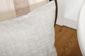 Finezza Linen Pamuk keten Baskılı Krem/Gümüş Kırlent 45*45 cm İkili - 561 - 4