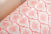 Finezza Melisa Damask Baskılı Duck Kumaş kırmızı Kırlent 45*45 cm  - 808 - 5