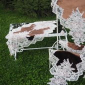 Finezza Beste Aplikeli Güpürlü Kadife Kahve Salon Takımı 5 Parça - 476 - 1