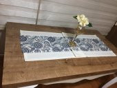 Finezza Ela Etnik Baskılı Duck Kumaş Krem/Renkli Runner 50*150 cm - 96 - 3