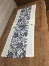 Finezza Ela Etnik Baskılı Duck Kumaş Krem/Renkli Runner 50*150 cm - 96 - 9