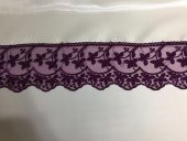 Finezza Seramoni Güpürlü Monoray Kumaş Krem/Mor Masa Örtüsü 170x230 cm - 874 - 2