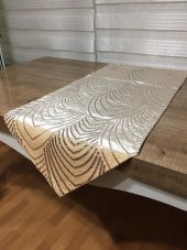 Finezza Sahra Kadife Pul İşlemeli Gold Runner 40*140 cm  - 836 - 3