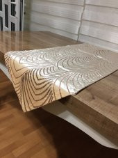 Finezza Sahra Kadife Pul İşlemeli Gold Runner 40*140 cm  - 836 - 4