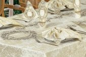 Finezza Fulya Dantelli Kadife Krem Sofra Takımı 8 kşl. 160x230cm 17 Prç. - 170 - 5