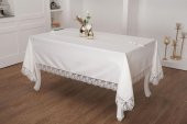 Finezza Lydia Güpürlü Krep Kumaş Krem Masa Örtüsü Dikdörtgen 170*230 cm - 310 thumbnail 1
