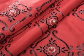 Finezza İncili İpek Saten kumaş Kırmızı Masa Örtüsü 150*200 cm - 838 - 6