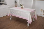 Finezza Julyet Pamuk Krem Pembe Masa Örtüsü ve Runner 170x230 cm 2 Prç. - 876 - 1
