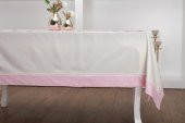 Finezza Julyet Pamuk Krem Pembe Masa Örtüsü ve Runner 170x230 cm 2 Prç. - 876 - 2