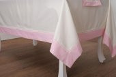 Finezza Julyet Pamuk Krem Pembe Masa Örtüsü ve Runner 170x230 cm 2 Prç. - 876 - 4