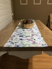 Finezza Menekşe Çiçek Baskılı Duck Kumaş Runner 40*140 cm - 761 - 6