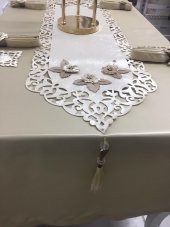 Finezza Afife Kadife Beje Bej Sofra Takımı 8 kişilik  160x230 cm 34 Parça - 686 - 2