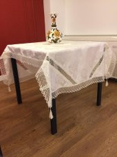 Finezza Duygu Jakar Kumaş Güpürlü Krem Masa örtüsü 110*160 cm - 669 - 3