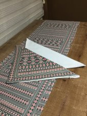 Finezza İnca Pamuk Duck Baskılı Kumaş Desenli Runner&Kırlent Seti 3 Parça - 56 thumbnail 1